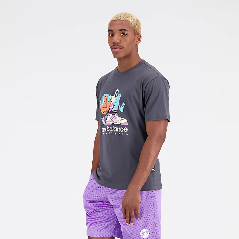 Hoops Herren-T-Shirt aus Baumwolle mit kurzen Ärmeln - SCHWARZ