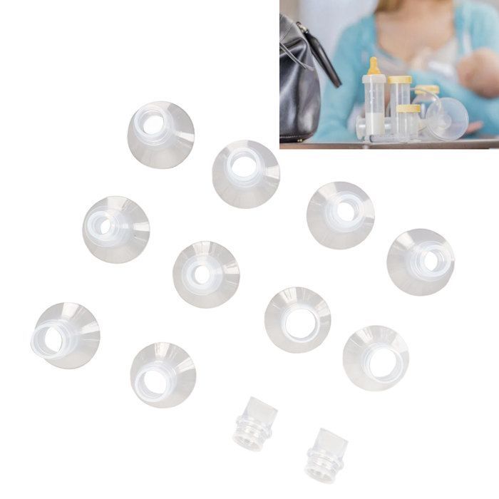 OMABETA 10 insertos para embudo de extractor de leche portátil, inserto de bloqueo para extractor de leche, embudo de silicona para el cuidado del bebé, kit de cuidado del bebé