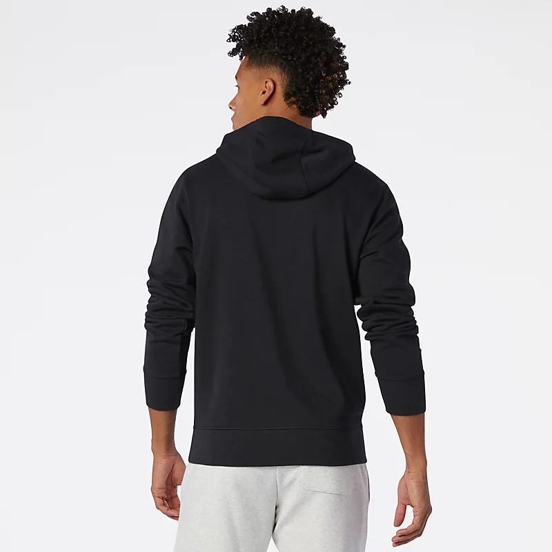 Męska bluza z kapturem NB Essentials Stacked Logo Po – CZARNY