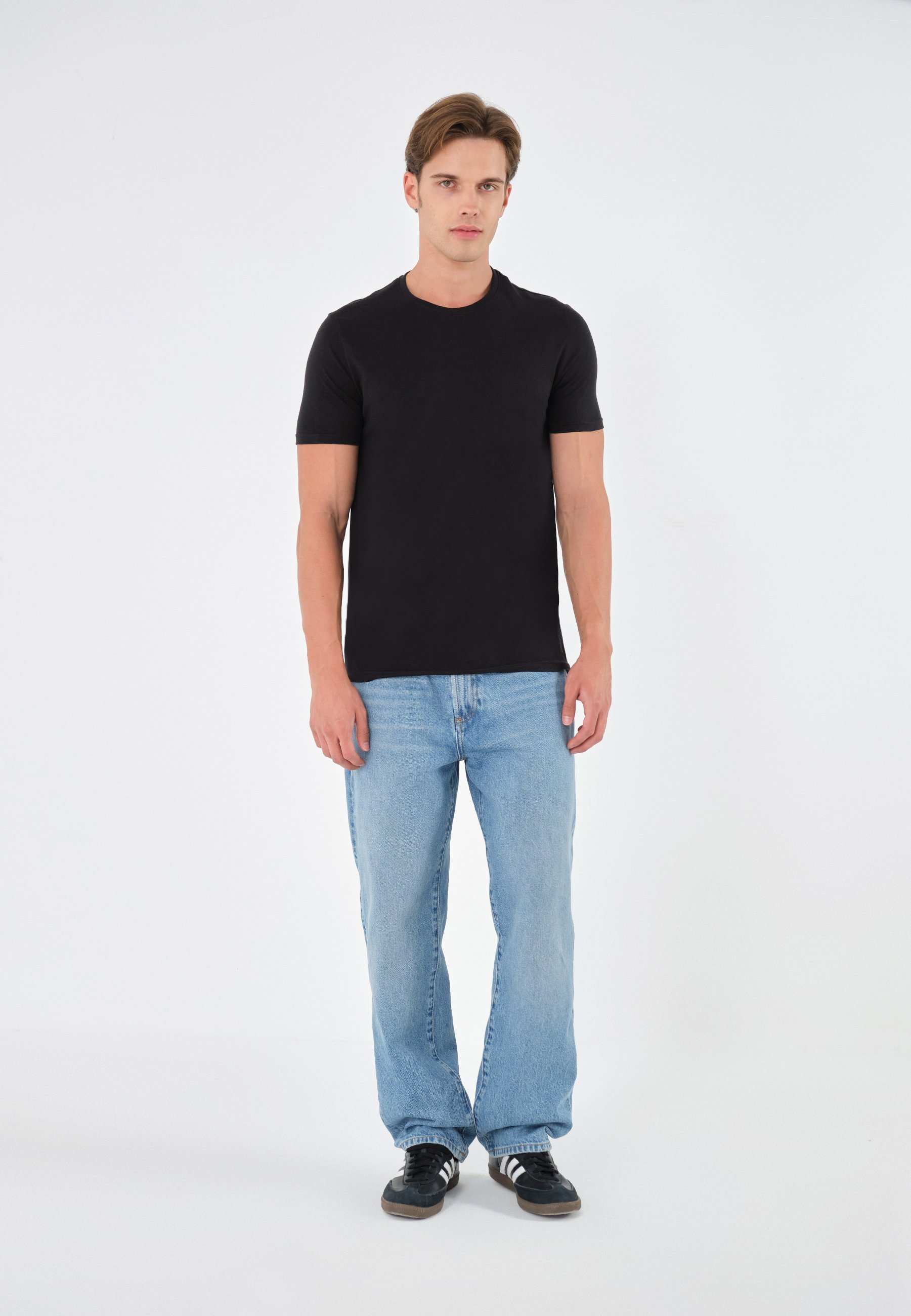 Pier One 3-pack - Basic T-shirt - zwart