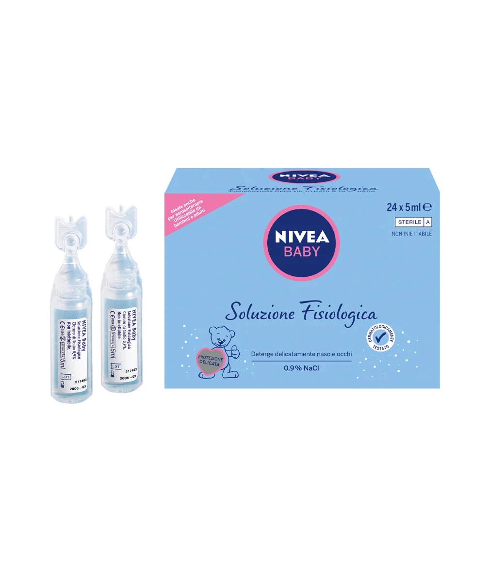 NIVEA Solución salina para bebés 24 x 5 ml solución nasal y oftálmica