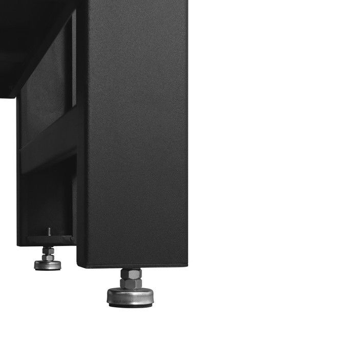 Werkbank - Zwarte metalen werktafel - Houten blad - Afmetingen 1600x600x880 mm, 25 mm dik