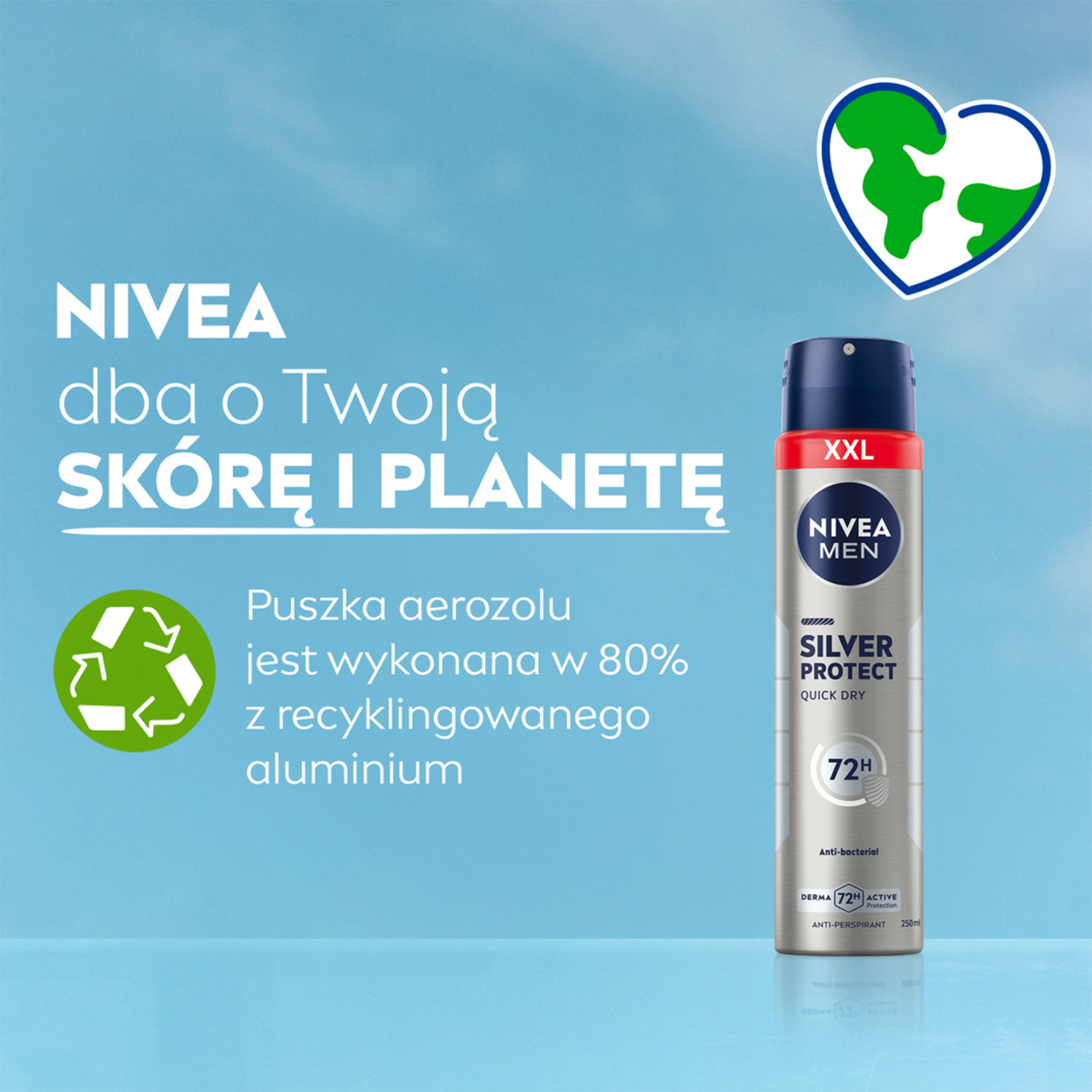 Nivea muški antiperspirant sprej 250ml Silver Protect