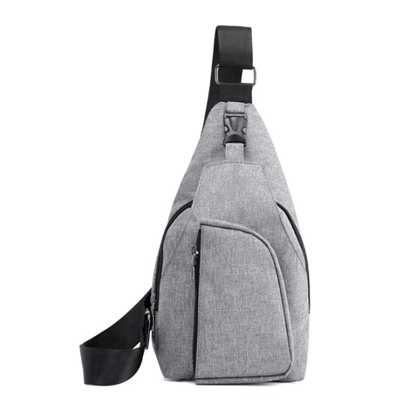 Sacoche de poitrine homme tendance, bandoulière simple, en nylon, fermeture éclair, boucle, style sport, décontracté, affaires, poches simples