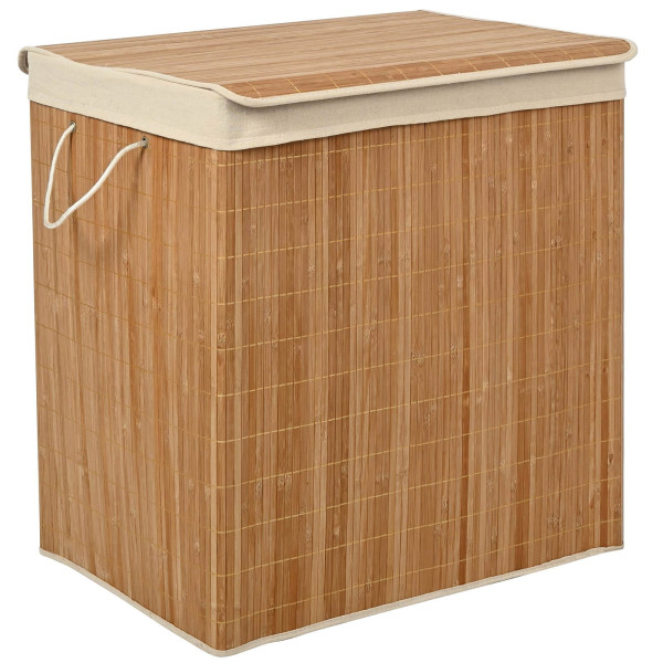 Kosz na pranie bambusowy do łazienki 60x40x61,5 VKO20 Begryf