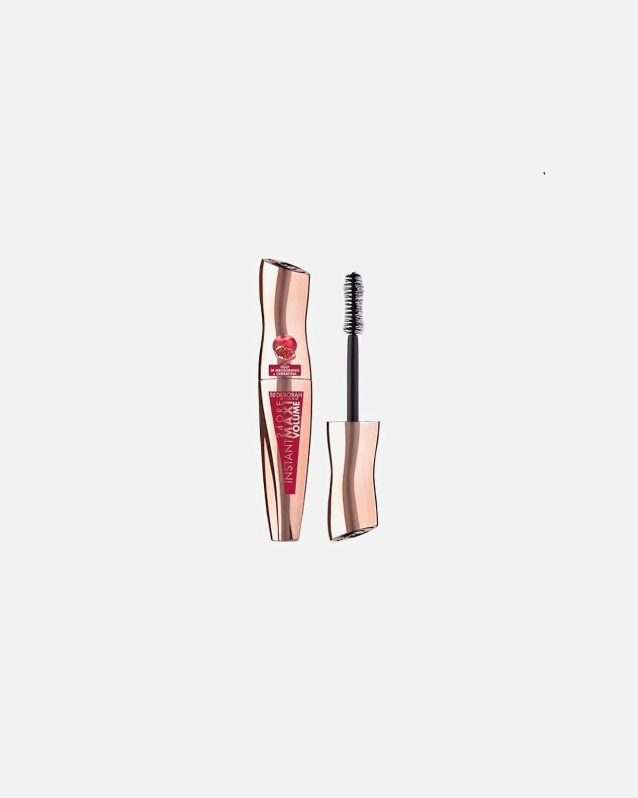 Maskara Deborah Milano 24Ore Instant Maxi Volumen z vonjem granatnega jabolka - 12 ml