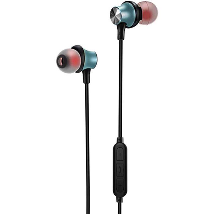 Écouteur Bluetooth sans Fil et IPX5, Sport Intra-auriculaire avec Microphone HD Couleur Bleu