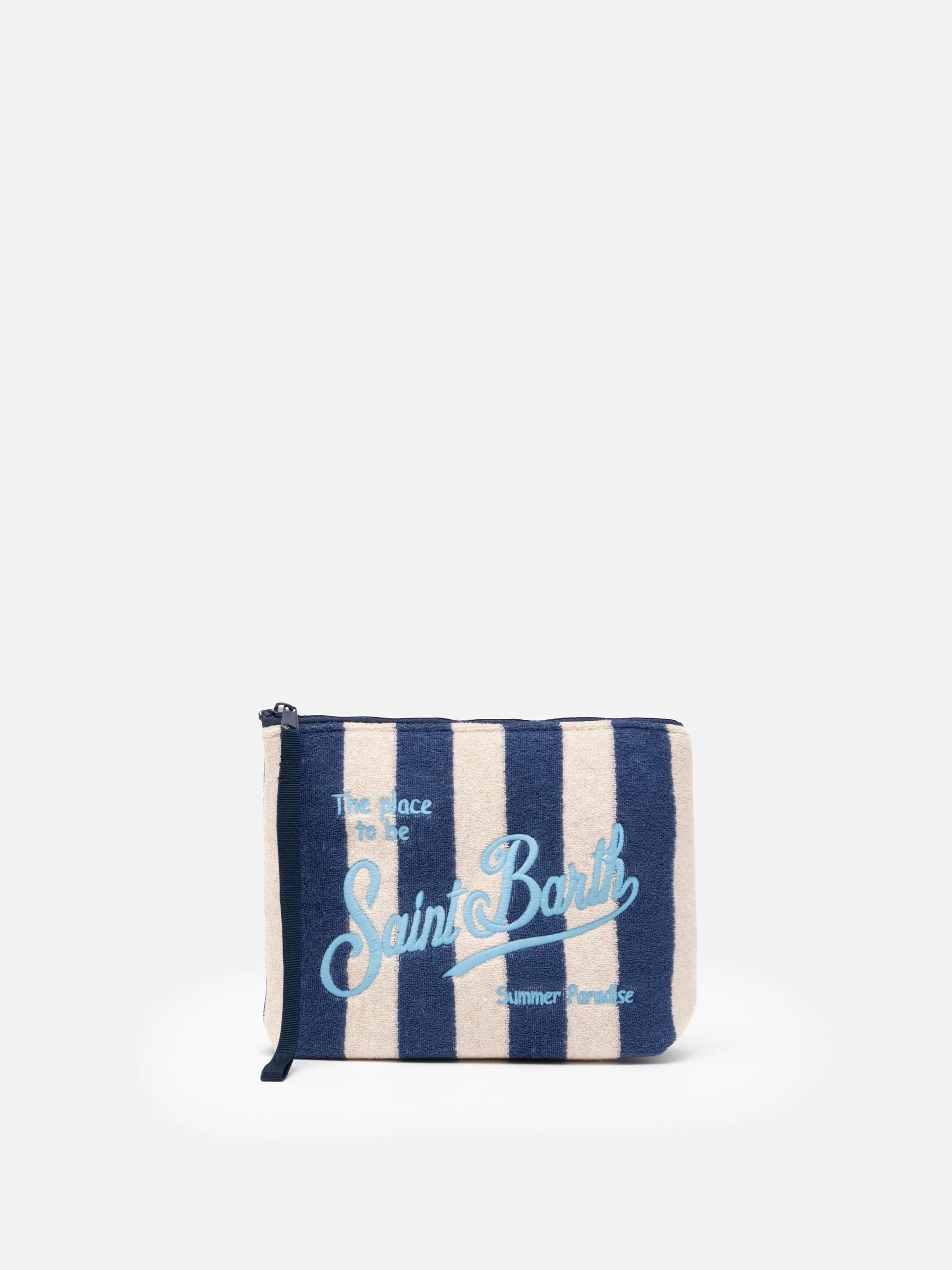 Aline Frottee-Clutch mit Streifenmuster