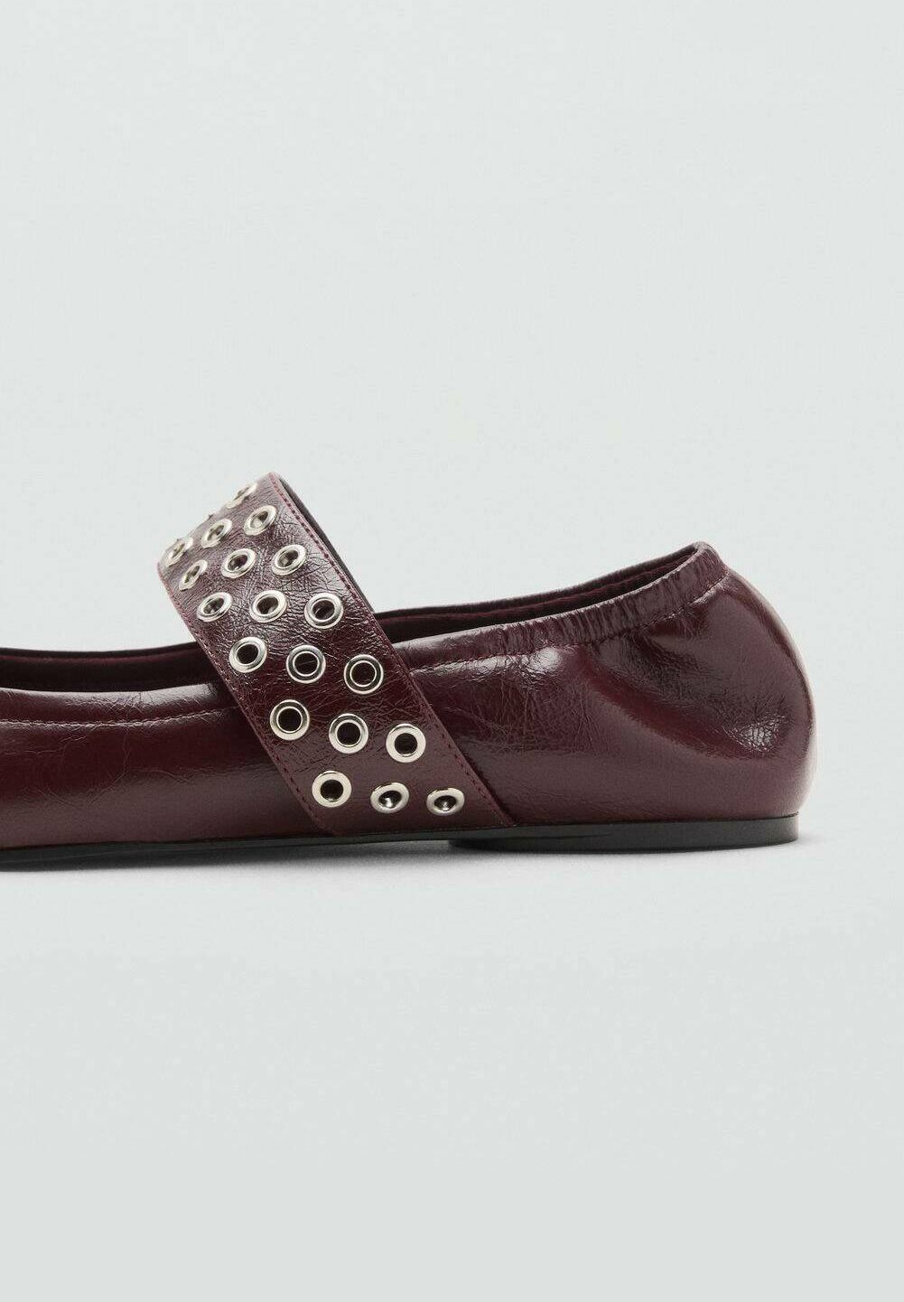 Mango ballerina's met enkelbandje - bordeaux