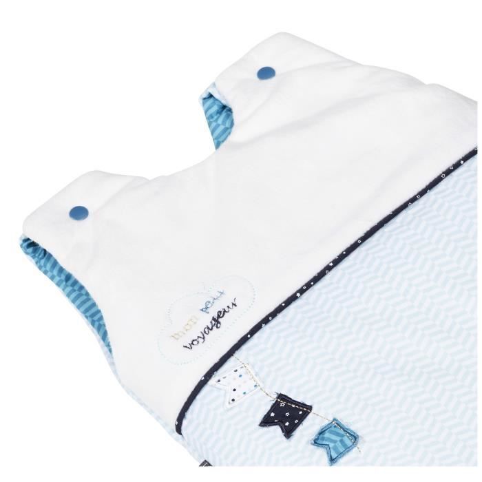 Saco de dormir acolchoado de algodão para bebê - SAUTHON - Lazare - Azul - 3x47x70 - 0-4 meses
