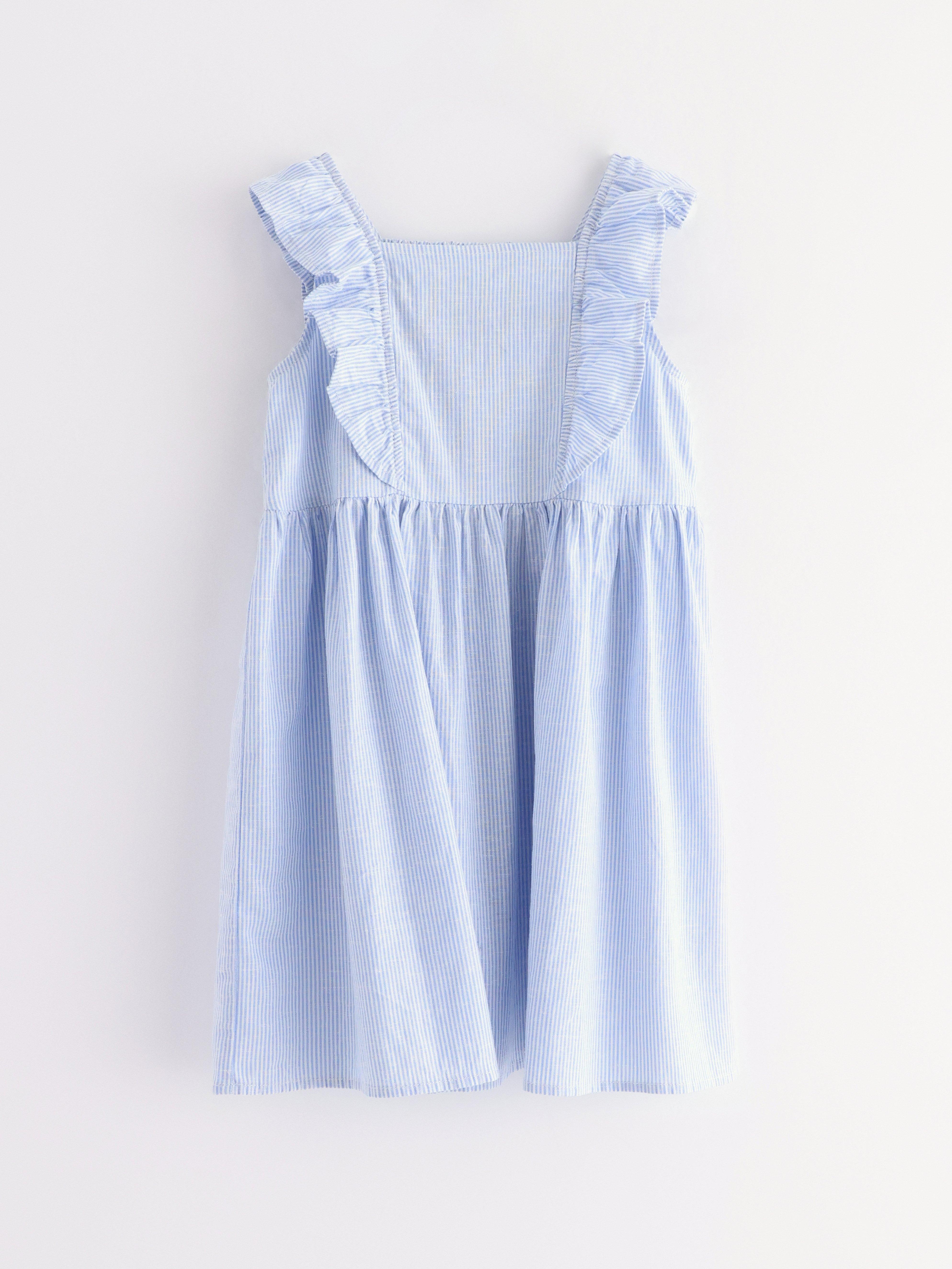 Vestido con volantes azul claro