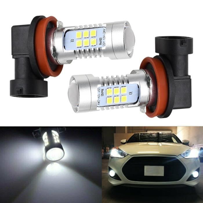 2 bombillas LED antiniebla H8 H11 H16 6000K blancas 200W 21*2835 SMD
