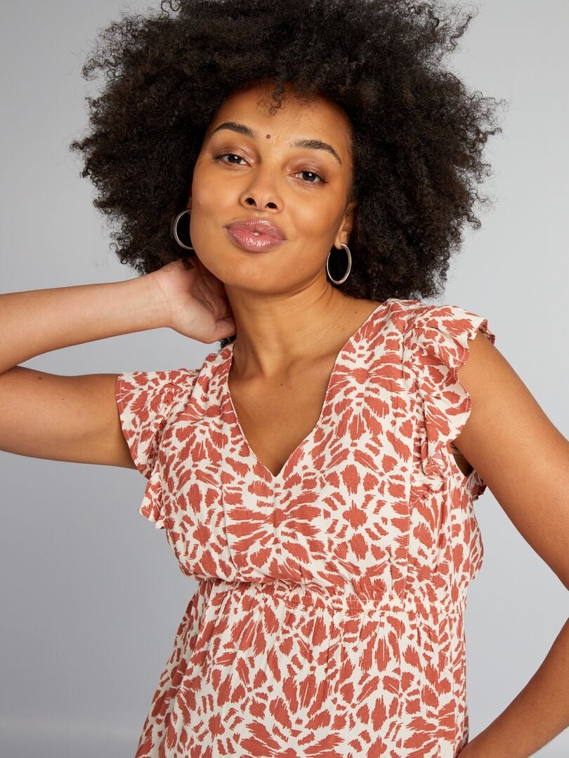 Blusa premamá con volantes - ROJA