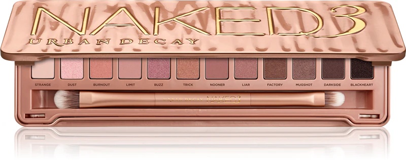 „Urban Decay Naked3“ akių šešėlių paletė su šepetėliu