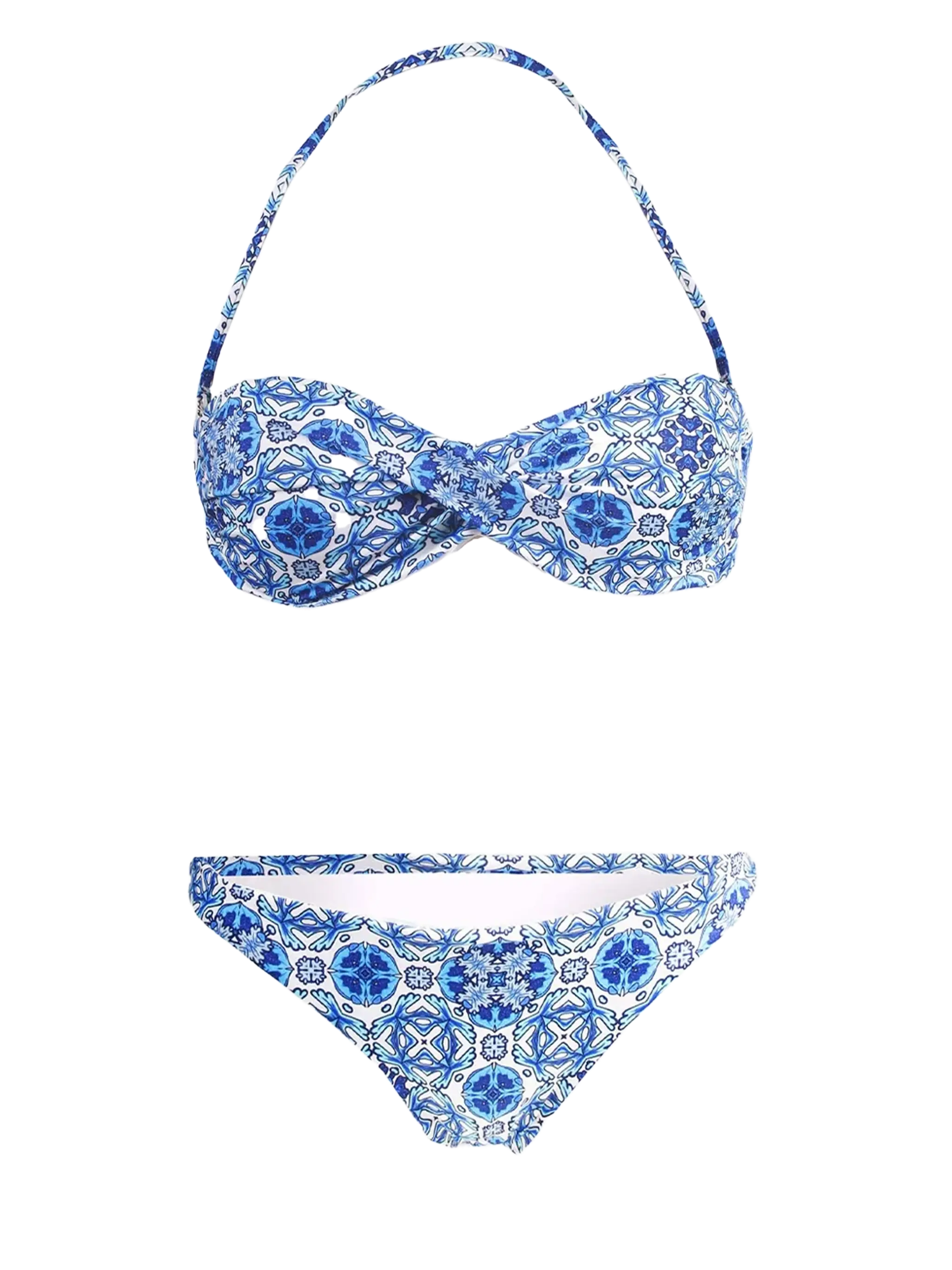 Bandeau bikini met optische print