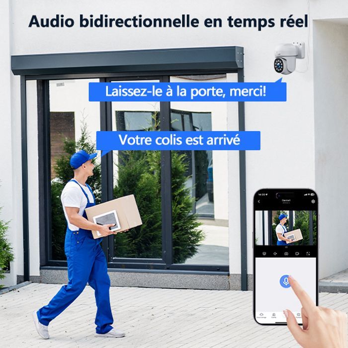 Kit telecamera di sorveglianza WiFi CAMCAMP POE 5MP H.265+500GB NVR Visione notturna intelligente