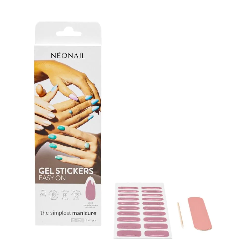 Neonail Gel Stickers Easy On Naklejki hybrydowe M08 20szt