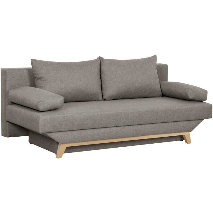 TEIJO 3-istuttava vuodesohva säilytystilalla - taupe-kangas - L187 x S 91 x K 82 cm