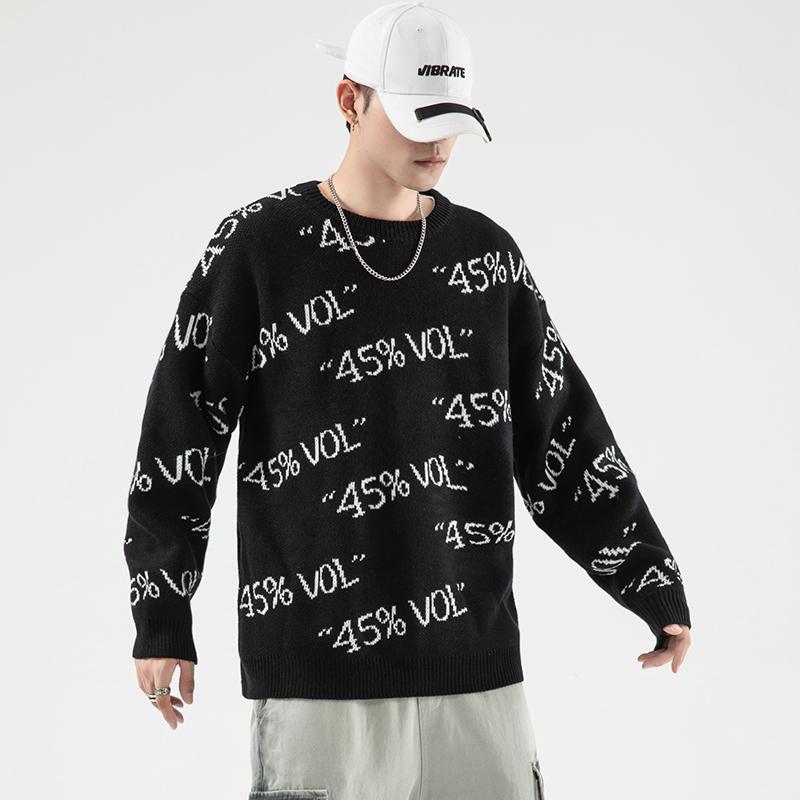 Autumn Winter Men's Sweater Casual Graphic Printed Pullovers Letter Print Woman Korean Streetwear Woman ugly Sweaters