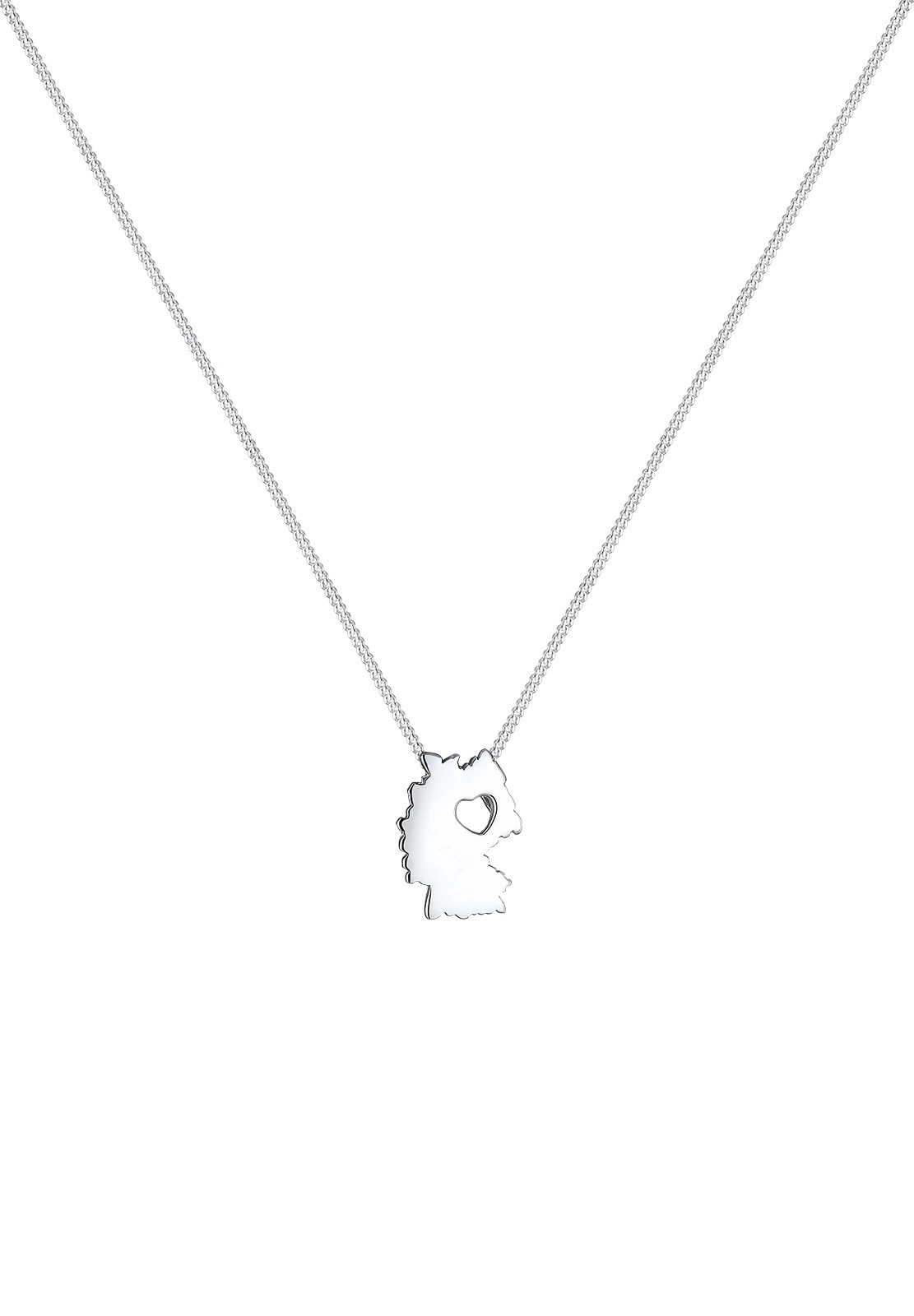 Elli Femme Pendentif Contour d'Allemagne Coeur Decoupé - (925/1000) Argent