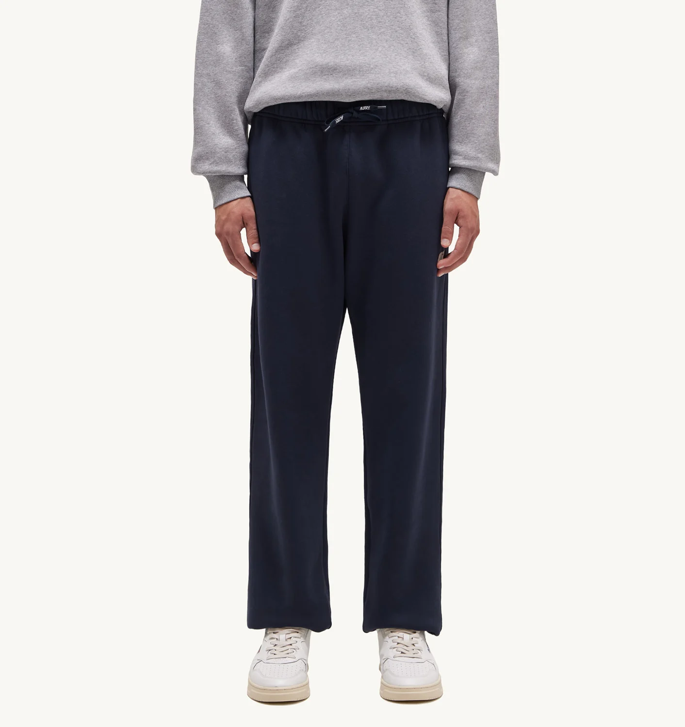 PANTALONI JOGGER ALBAȘTRI DIN JERSEY DE BUMBAC PERIAT