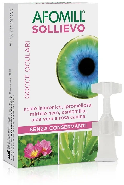 AFOMILL Gotas Oftálmicas de Alivio Afomill 10 Botellas de Hidratación Desechables