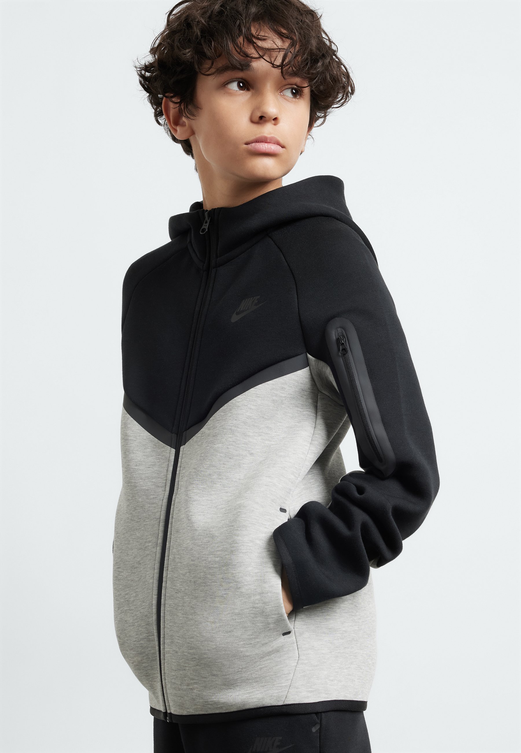Felpa unisex Nike Sportswear con zip - grigio scuro mélange/nero/bianco