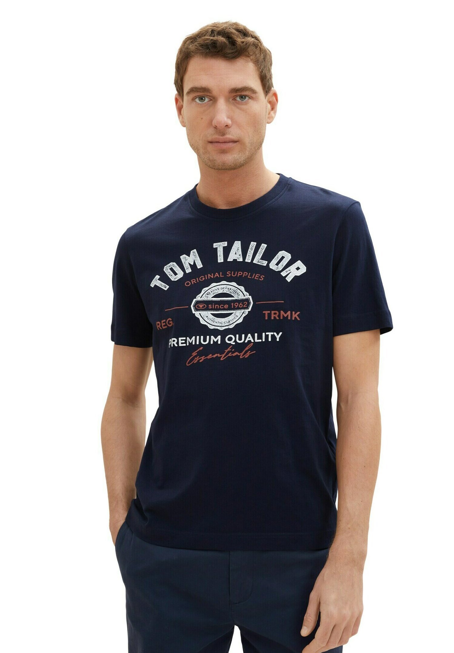 TOM TAILOR LOGO - T-shirt met print - hemelsblauw