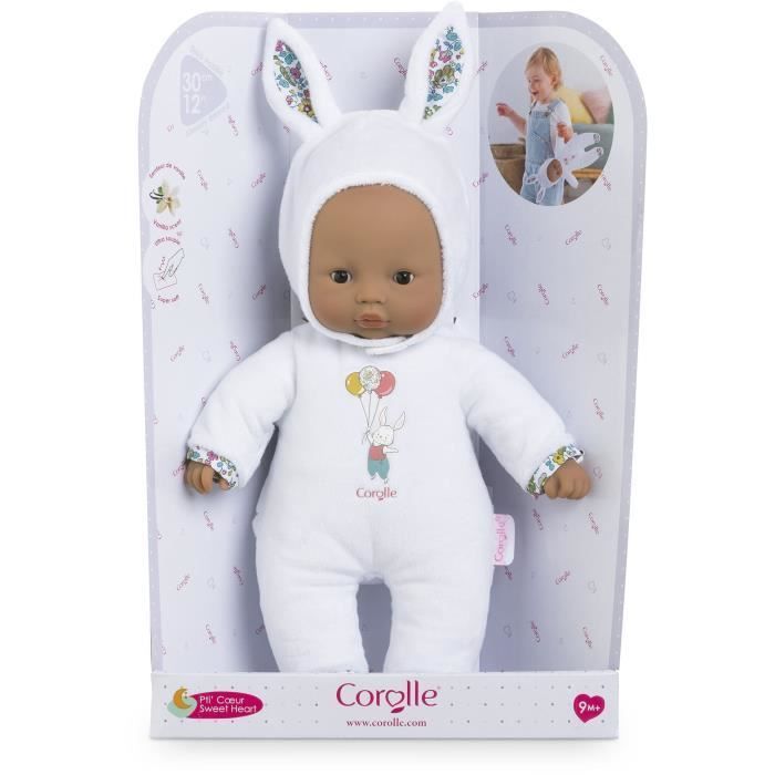 Poupon  - COROLLE - Pti'Cœur Lapin Blanc - 30 cm - Dès 9 mois