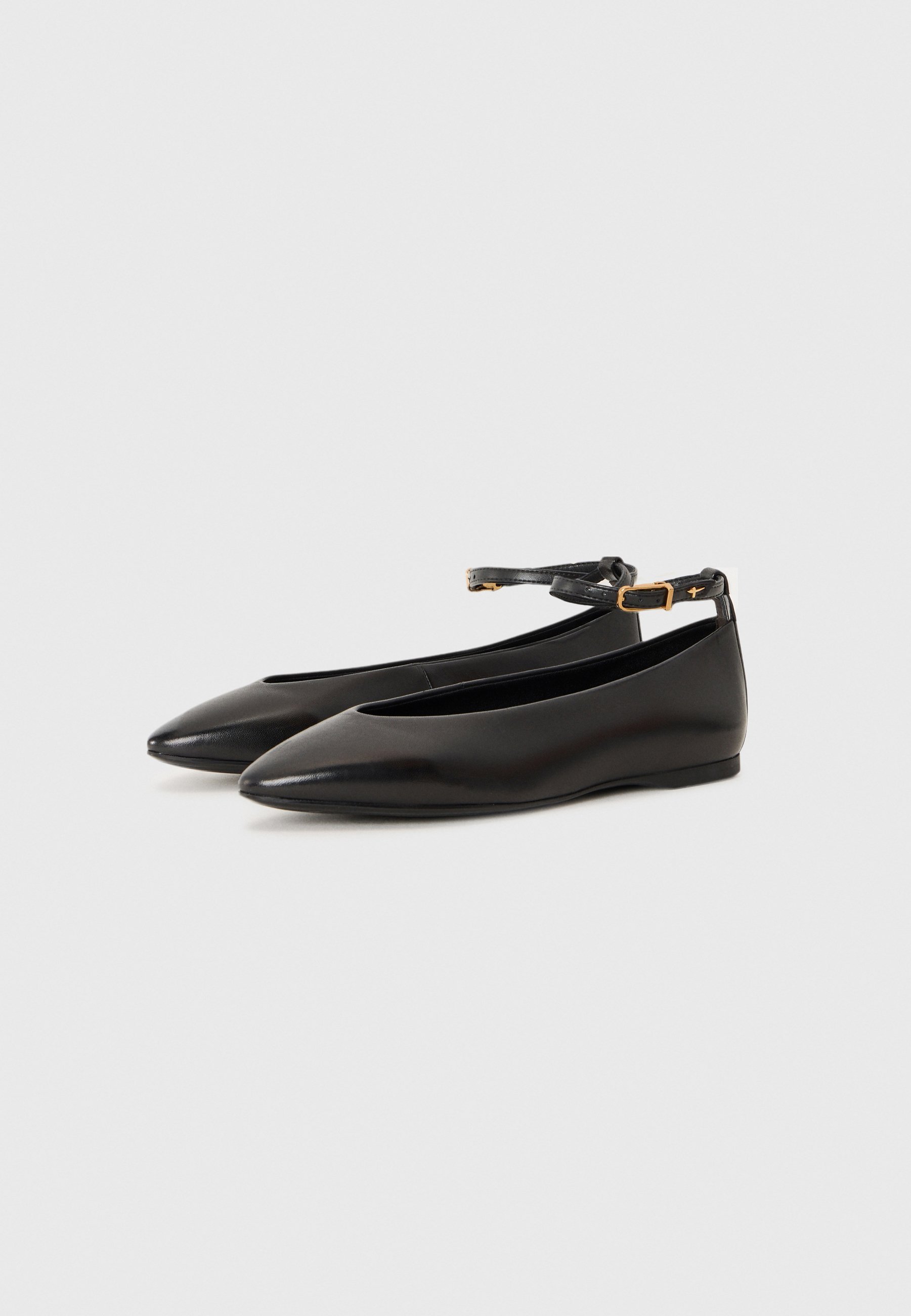 Tamaris ballerina's met enkelbandje - zwart