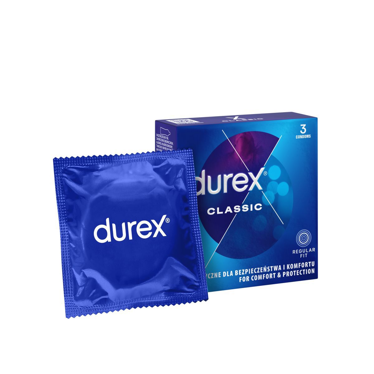 Preservativi Durex Classici, confezione da 3 pezzi