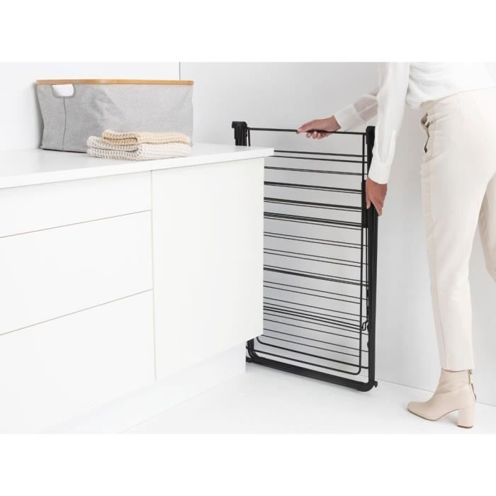 BRABANTIA - HangOn - Tendedero - 25 m - Con barra para colgar ropa - Negro mate