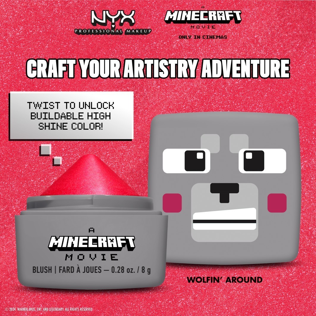 NYX Professional Makeup Blush Minecraft Collection – A Minecraft Movie – Cheeky Mob Balms skaistalai – 1 vnt.