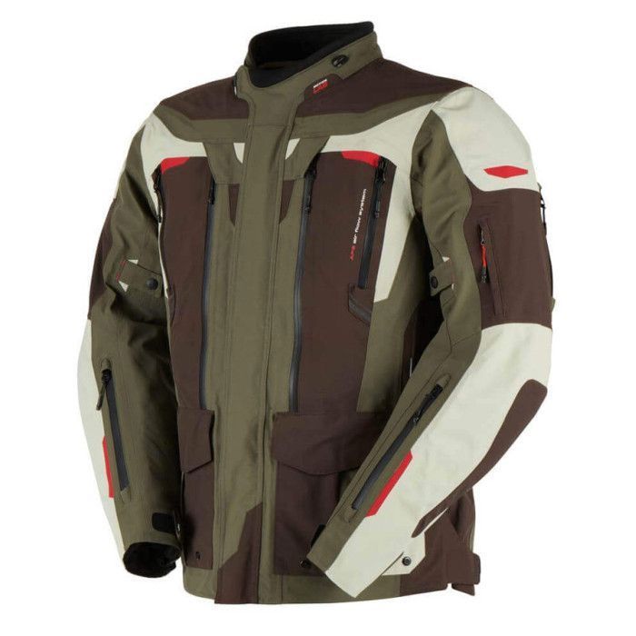 Chaqueta de moto Furygan Voyager 3C - café/perla/caqui - L