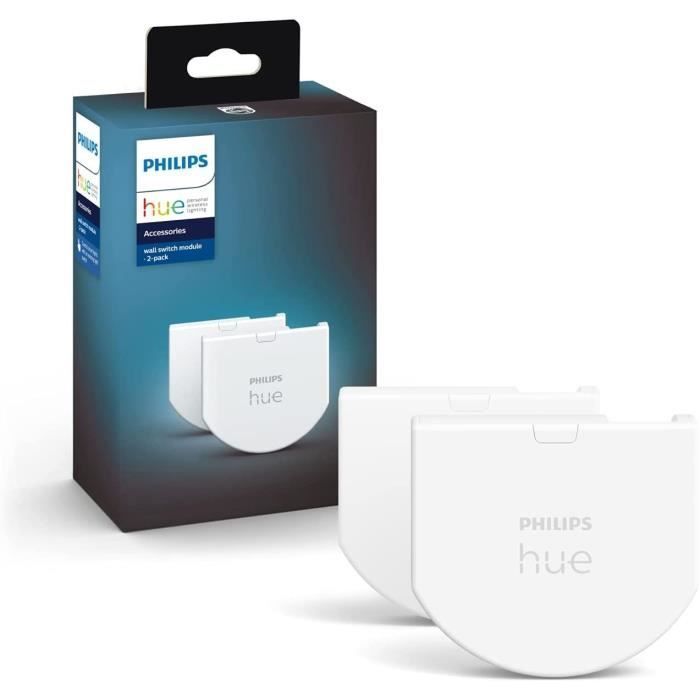 Módulo de interruptor de pared - PHILIPS HUE - Paquete de 2 - Blanco - Compatible con Alexa - Para interiores