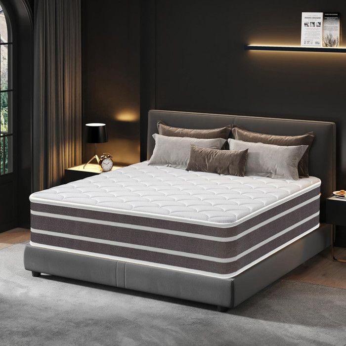 Colchón extragrueso de 140x190 cm y 28 cm de grosor - Espuma viscoelástica y muelles ensacados, 7 zonas de soporte, duradero, firmeza media