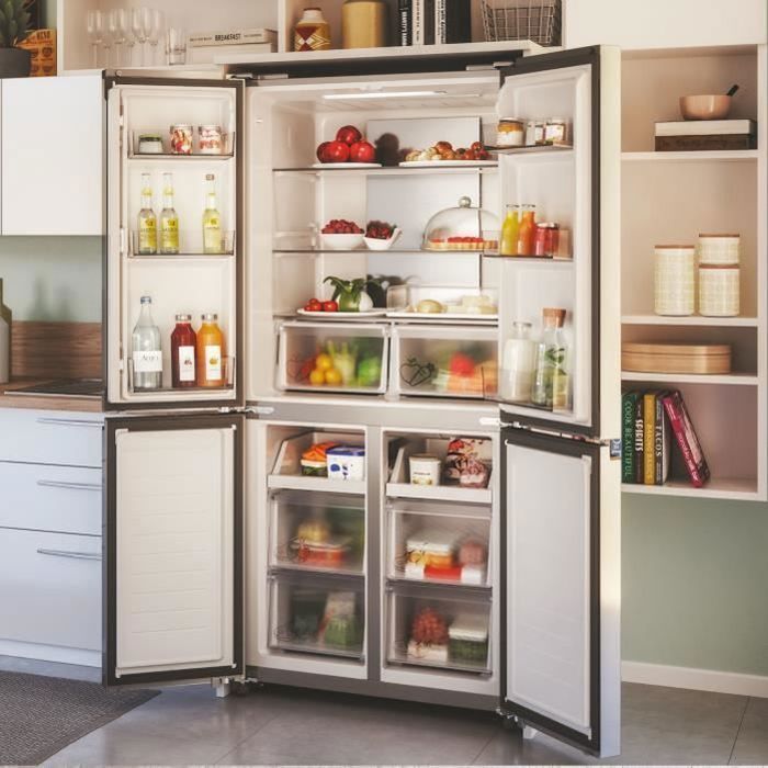 Frigorifero multiporta - CANDY CFQQ5T817EPS - 467L (311L + 156L) - No Frost - Classe energetica E - Argento