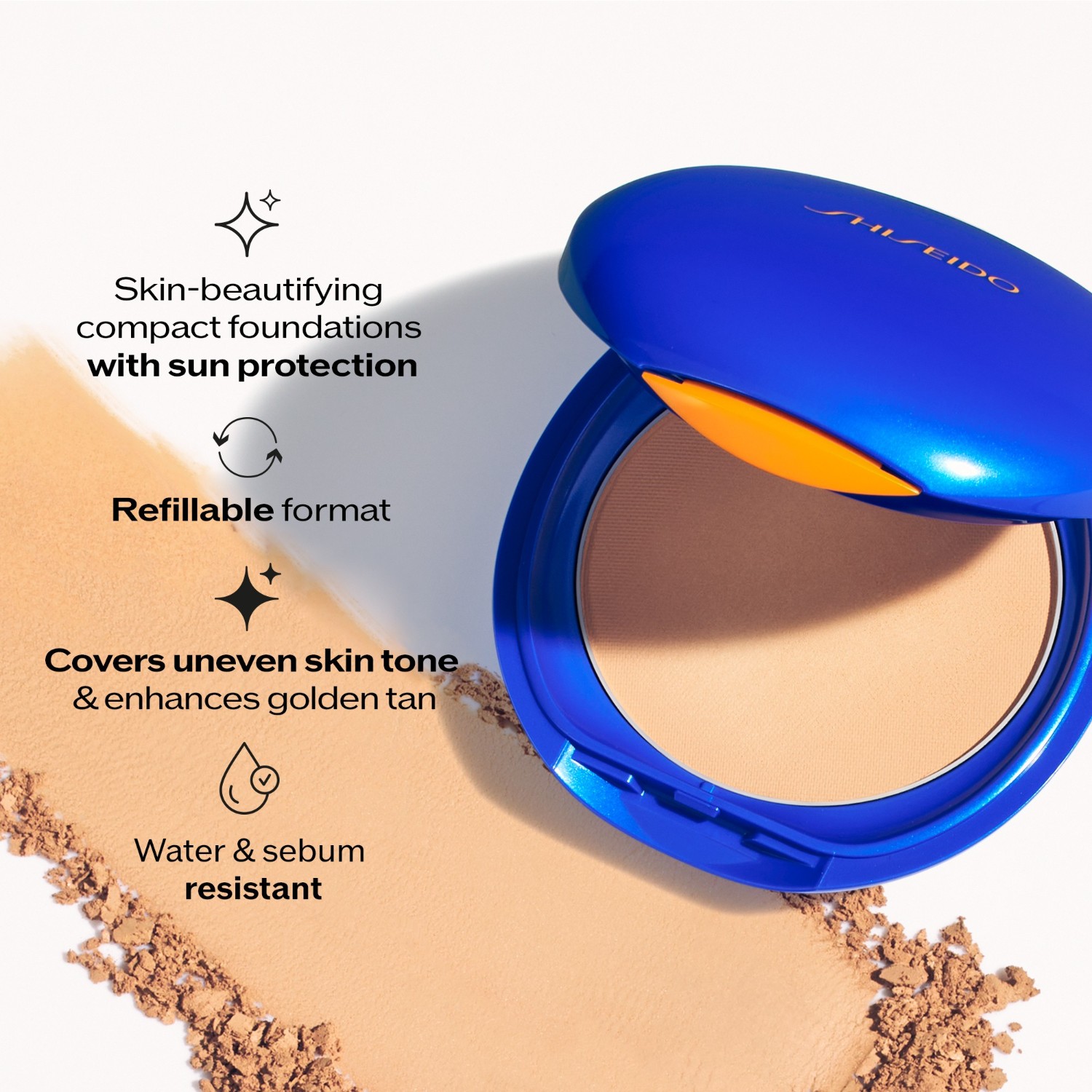Fond de teint compact Shiseido Sun Make-up Protection solaire SPF 30, recharge de 12 g