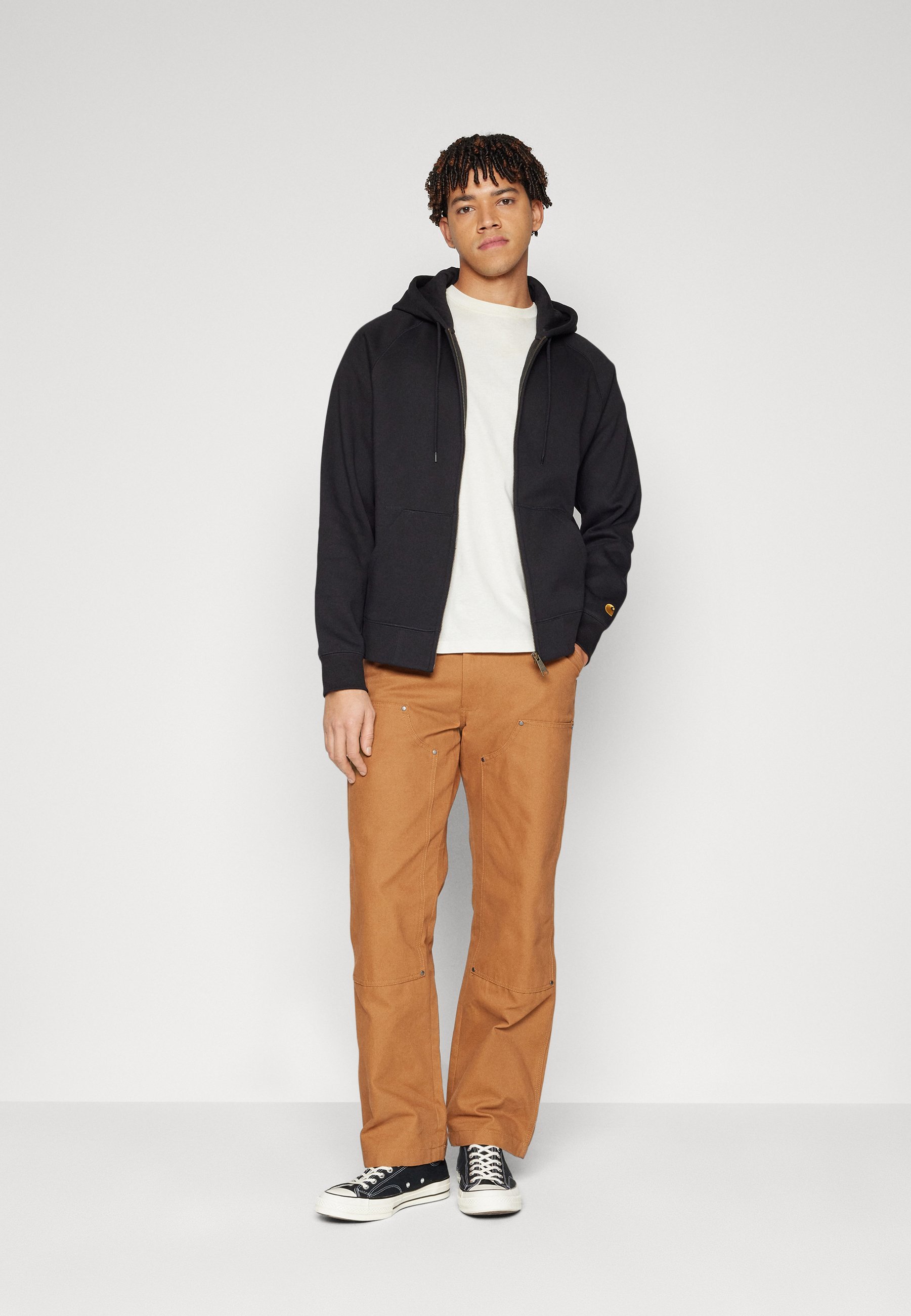 Carhartt WIP HOODED CHASE JACKET - Bluza z kapturem - czarno-złota