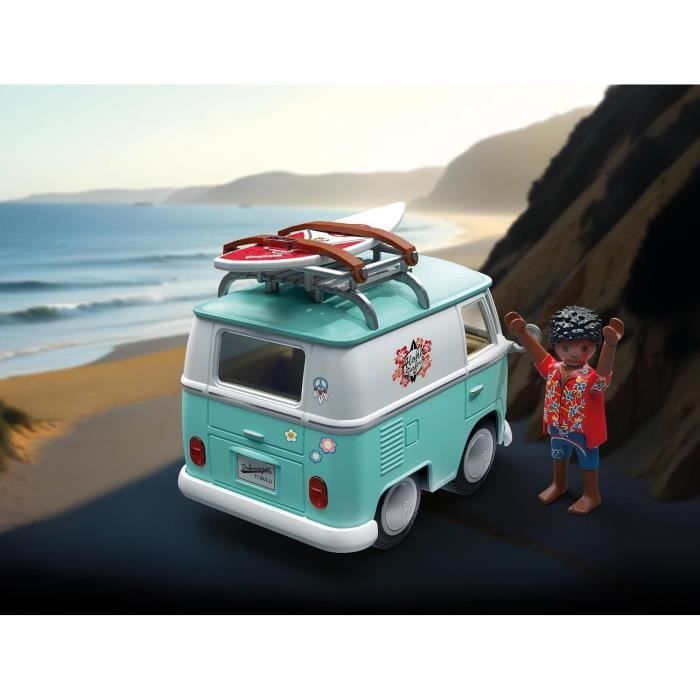 Playmobil 71857 Volkswagen T1 Camper, Playmobil voiture Icon Cars, Classic Cars, 31 pièces, Kidulte, Dès 14 ans