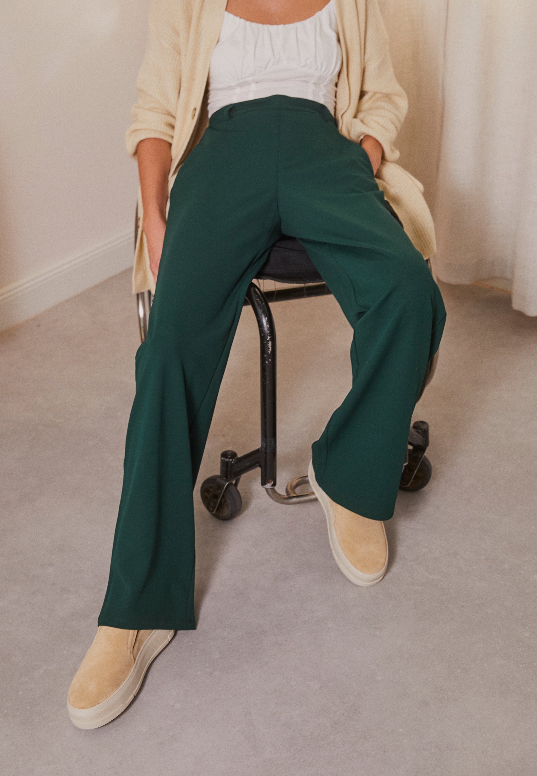 Anna Field-broek - donkergroen