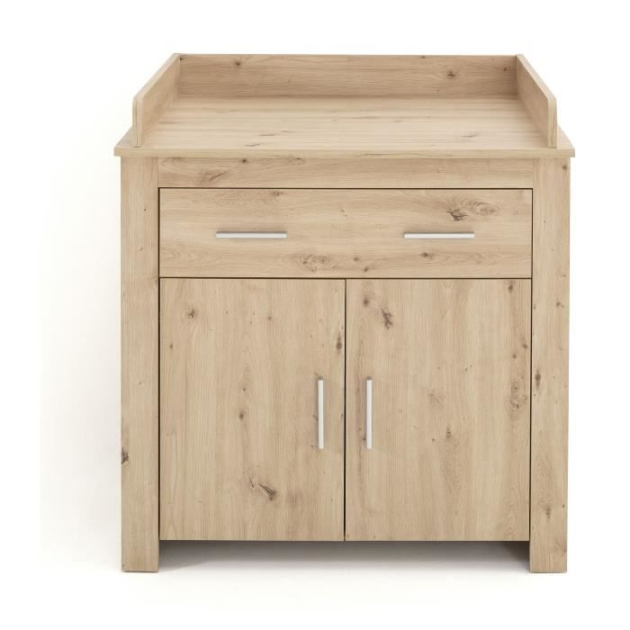 Conjunto para Quarto de Bebê Duo: Berço 70 x 140 cm + Trocador AHOI - Carvalho - TREND TEAM