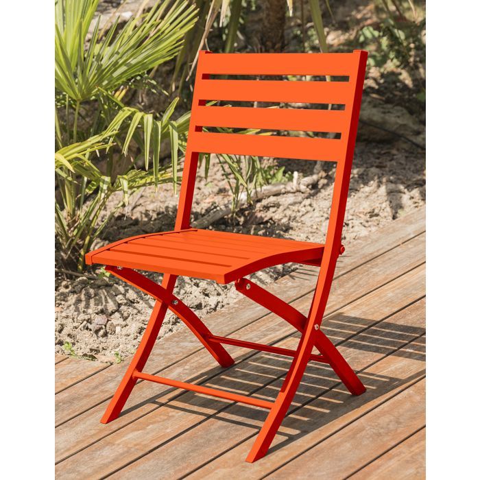 Aluminium tuinset voor 4 personen - Oranje
