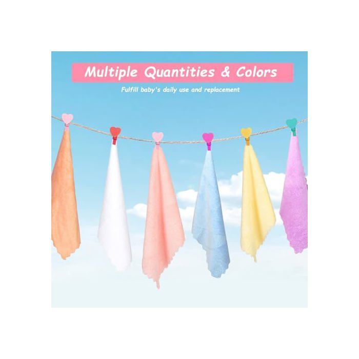 Débarbouillettes pour bébé en microfibre - PZCC - Lot de 24 - Molletonnées corail - Douces et absorbantes