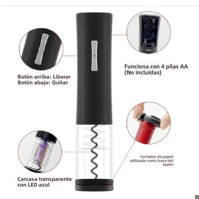 Silver electric wine bottle opener with foil cutter and screwdriver, smart automatic kitchen accessories