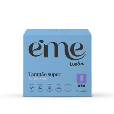 Éme Wells tampons voor zware menstruatie, zonder applicator, 18 stuks.