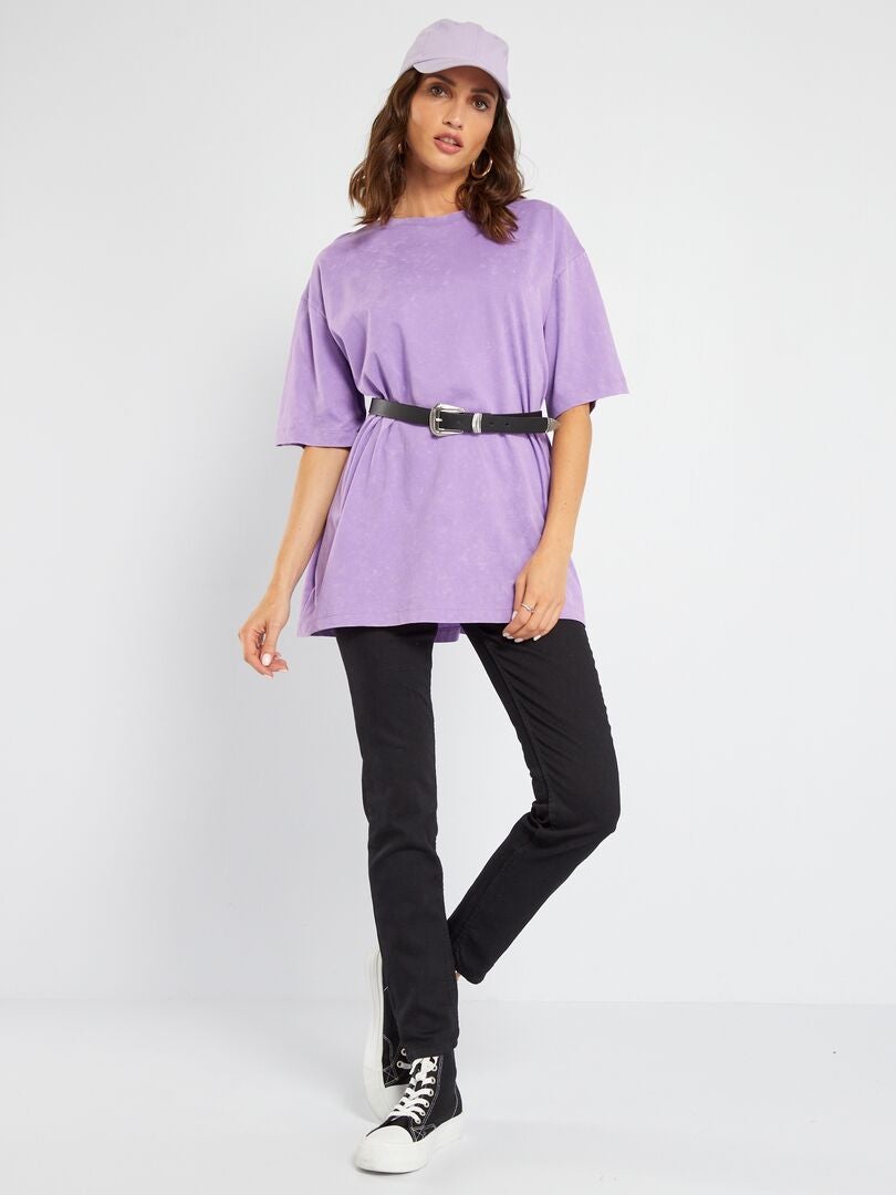 Oversized katoenen T-shirt - BLAUW