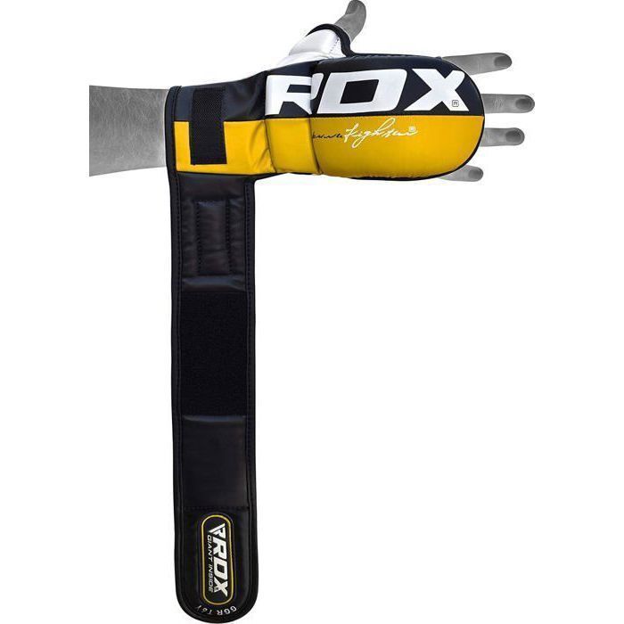 Guanti di ricambio RDX da uomo per MMA, guanti da combattimento per arti marziali, palmo aperto e ventilato, Muay Thai, gialli, taglia XL