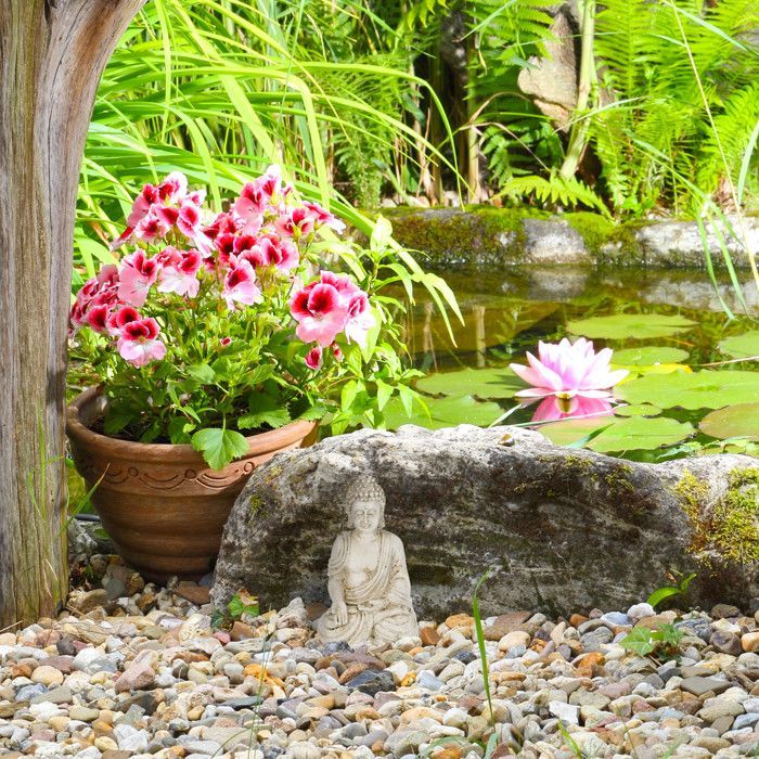 Relaxdays Statue bouddha assis, résistant aux intempéries et au gel, jardin, zen, déco, HLP: 17,5 x 10,5 x 7,5 cm, crème