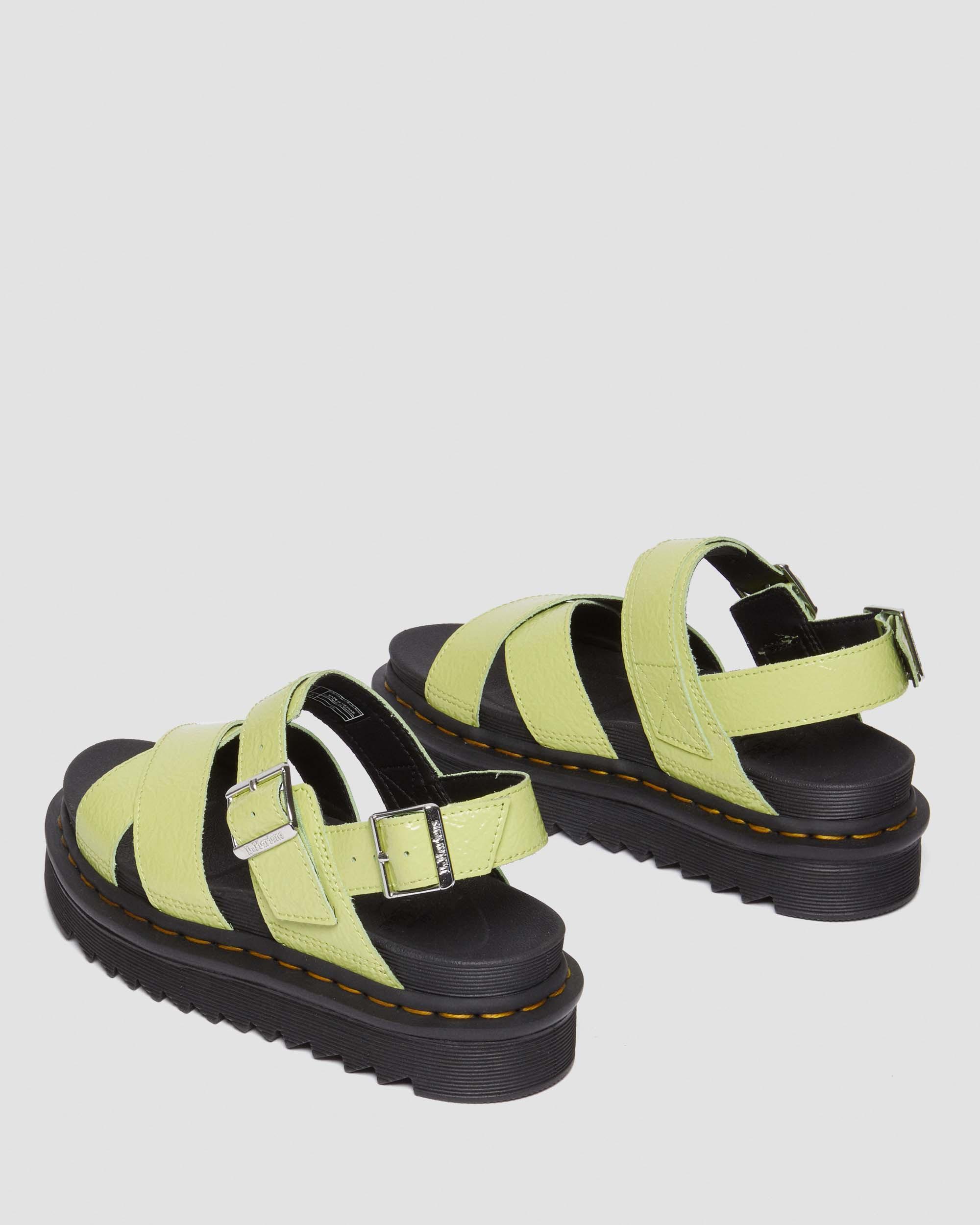 Voss II Distressed Patent Leder Sandalen